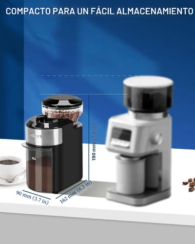 Vista 6 de Lonkion Molinillo de café eléctrico de rebabas - Molinillo de rebabas ajustable con 28 ajustes precisos de molienda para 12 tazas - Molinillo