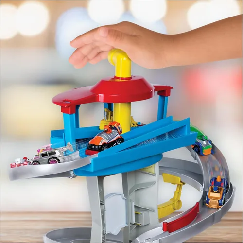 Vista 6 de Paw Patrol Adventure Bay Lookout Tower Playset con 2 vehículos de metal fundido a escala 1:55 (Chase y Marshall): Twin Track Rescue Way, set de 25