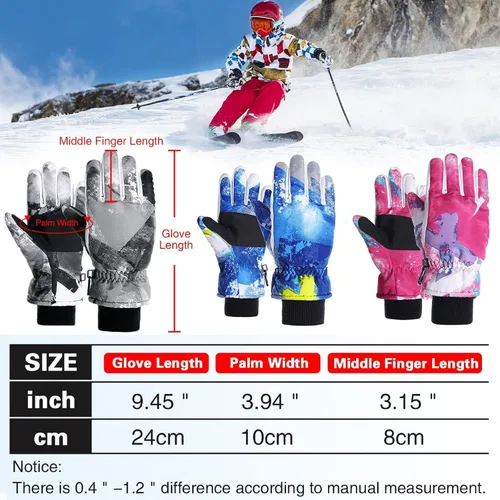 Vista 6 de EVBEA Guantes de nieve para hombre y mujer, impermeables, cálidos, térmicos, para esquí, snowboard