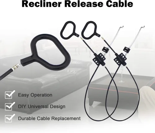 Vista 6 de Nonley Cables reclinables para sofá, paquete de 2 cables de liberación de sofá, piezas de repuesto para sillón reclinable, anillo D, asa de tirar