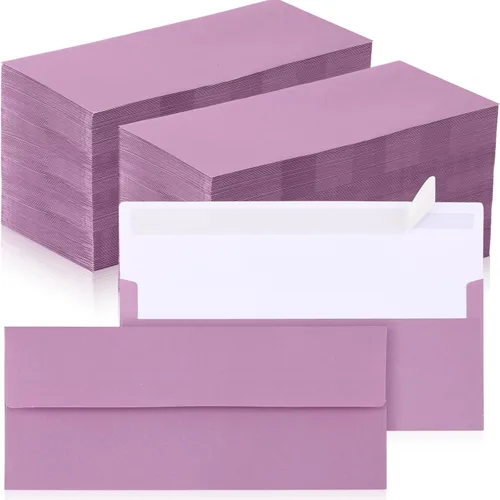Vista 10 de Jutom 500 sobres de papel kraft tamaño carta a granel #10 Negocios fuertes sellados 4-1/8 x 9-1/2 pulgadas, con solapa, sobres de correo imprimibles