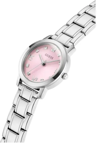 Vista 6 de GUESS US - Reloj analógico plateado y rosa para mujer