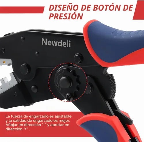 Vista 6 de Newdeli Kit de herramientas de prensado de alambre, 7 piezas, alicates de crimpado de alambre de trinquete para conectores termorretráctiles