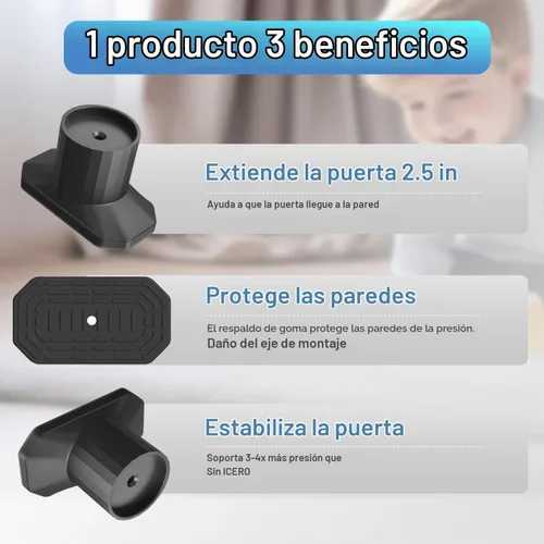 Vista 2 de ICERO Protector de pared extensor para puerta de bebé (paquete de 4) Kit de extensión de puertas montadas a presión que extiende puertas