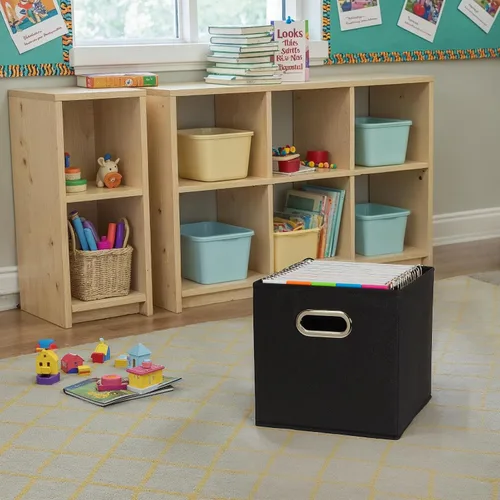 Vista 7 de Household Essentials Cubos de Almacenamiento de Tela Plegables Paquete de 6 – 11x11x11 Contenedores No Tejidos Apilables con Lados de Cartón