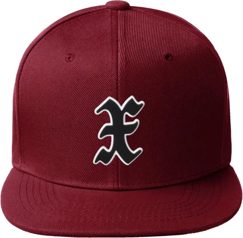 Vista 569 de Daxton Gorra clásica con visera de billete plano con letras del alfabeto inglés antiguo de la A a la Z