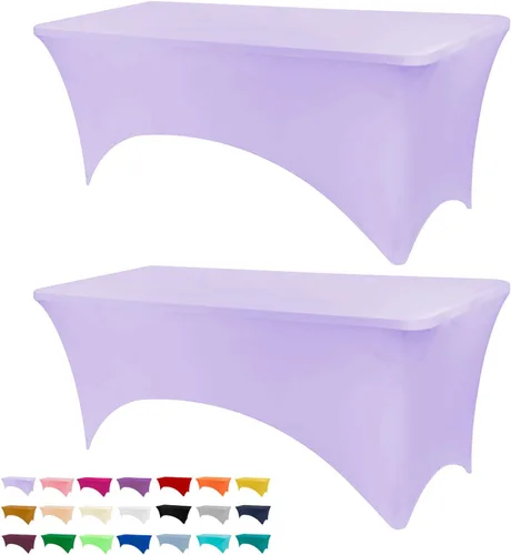 Vista 45 de BDDC - Funda de mesa ajustada de 4 pies, manteles de elastano negros, manteles elásticos lavables y resistentes a las arrugas para eventos, bodas
