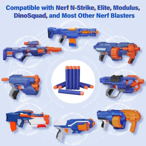 Vista 4 de Amosting, Dardos de Relleno, 100 Balas Ammo, Paquete para Nerf N Strike Serie Elite, Color Azul.
