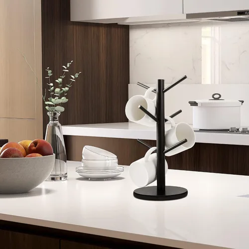 Vista 3 de MyLifeUNIT Soporte para Tazas, Soporte para Tazas de Café con 6 Ganchos (Negro) MyLifeUNIT