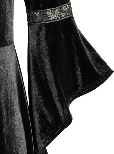 Vista 4 de Vestido medieval para mujer, disfraces renacentistas, talla grande, vestido de baile victoriano, vestidos largos retro, disfraces de Halloween