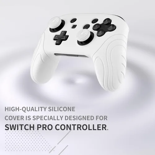 Vista 3 de PlayVital Samurai Edition - Funda protectora ergonómica de silicona para controlador Nintendo Switch Pro, protector de agarre suave antideslizante