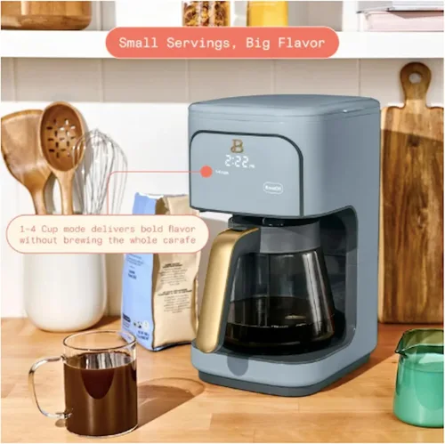 Vista 3 de Beautiful Cafetera de goteo programable de 12 tazas de Drew Barrymore (azul aciano)