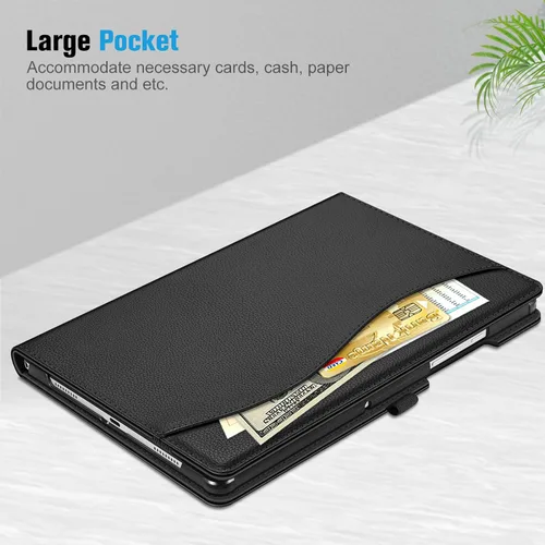 Vista 5 de Fintie Funda para Samsung Galaxy Tab A8 de 10.5 pulgadas modelo 2022 (SM-X200/X205/X207), cubierta trasera con soporte inteligente de visión Negro