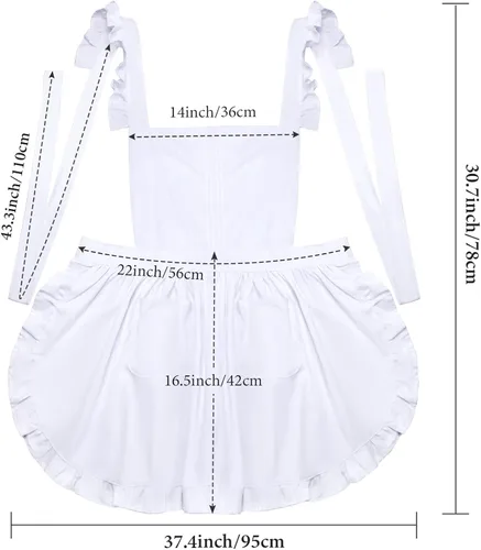 Vista 4 de Aichiyu Kit de accesorios de disfraz de sirvienta francesa para mujer, delantal de anime para cosplay