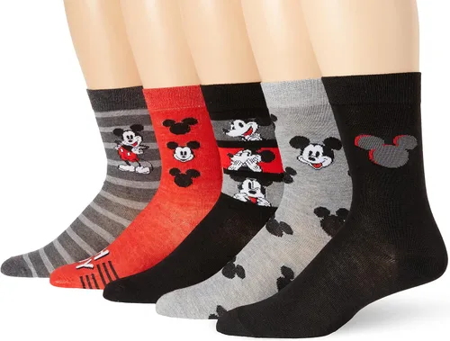 Vista 4 de Disney mens Mickey Mouse 5 Pack Crew Socks