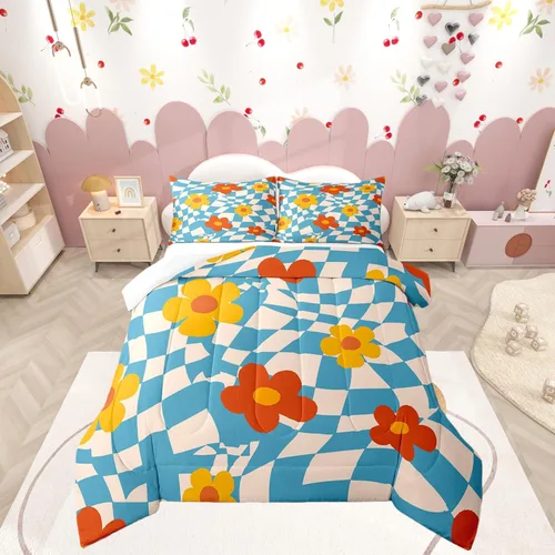Vista 32 de Castle Fairy Juego de edredón de unicornio tamaño individual, reversible, lindo unicornio, arcoíris, caricatura, caballos, animales, para niños
