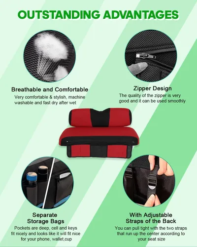 Vista 3 de SCITOO Funda de asiento para carrito de golf EZGO TXT, funda de asiento suave y cómoda, fácil de instalar