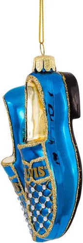 Vista 5 de Kurt Adler Elvis Blue Suede Shoes Adorno de cristal (5 pulgadas)