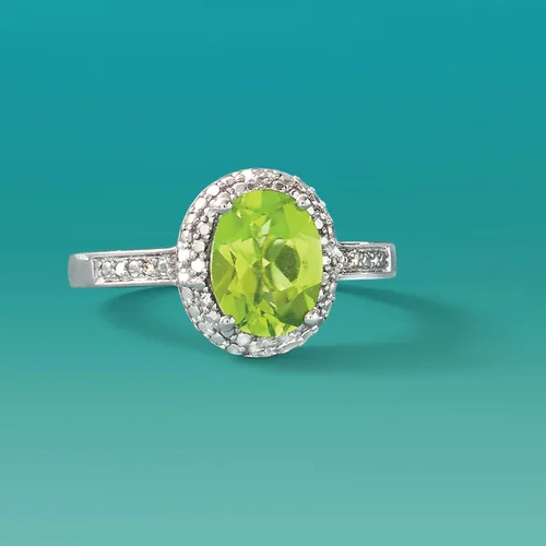 Vista 4 de Ross-Simons Gemstone and Diamond-Accented Ring in Sterling Silver