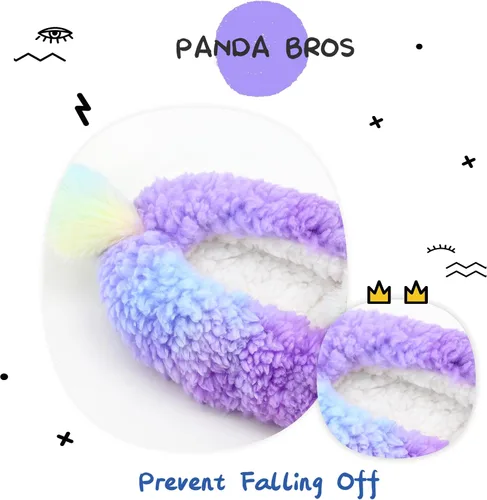 Vista 6 de Panda Bros - Pantuflas gruesas y cálidas para mujer con suela antideslizante, zapatos de casa con diseño de personajes, pantuflas novedosas