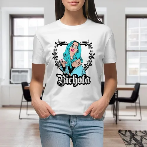 Vista 4 de Camisetas casuales para mujer, camiseta gráfica de moda, cuello redondo, camiseta de verano