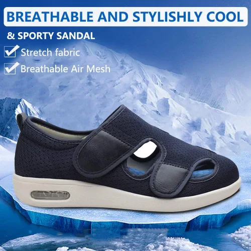 Vista 3 de Zapatos diabéticos para mujer sandalias cómodas con edema ajustable extra anchas de espuma viscoelástica para caminar puntera cerrada fáciles
