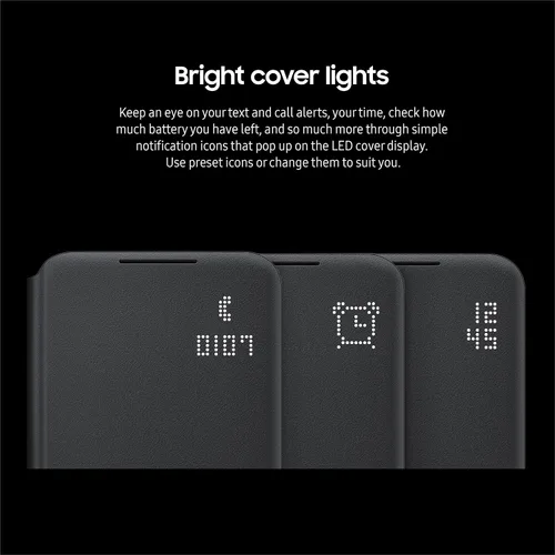 Vista 6 de Samsung Funda protectora para teléfono Galaxy S22+ LED, control de grifo, bolsillo para tarjetas, personalizable, a prueba de golpes, versión