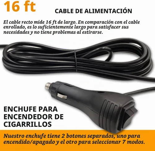 Vista 4 de Luz estroboscópica LED, luces intermitentes de seguridad de emergencia de 12 V-24 V con cable magnético y cable recto de 16.4 pies para vehículo