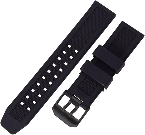 Vista 5 de Correa de reloj de goma de 0.906in para las series Luminox 3050 8800 y 3950 con cierre de doble punta negro