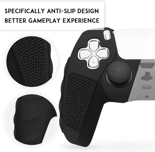 Vista 6 de SIKEMAY Anti-Slip PS5 Controller Skin, Soft Thicken Non-Slip Studded Silicone Gel Grip Protective Cover Case for PlayStation 5 Controller Grip, 2