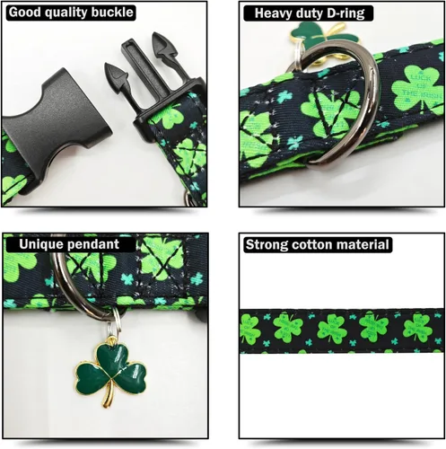 Vista 5 de Collar de perro con patrones de flores con accesorios, collares de algodón suave para perros pequeños, medianos y grandes, hembras y machos