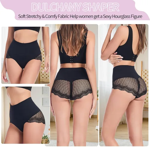 Vista 5 de Dulchany Bragas con levantamiento de glúteos, ropa interior con control de abdomen para mujer, sin costuras, con control de abdomen, calzones