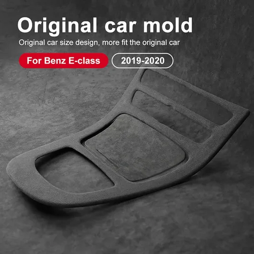 Vista 3 de Cubierta de panel de consola central para Mercedes-Benz Clase E W213 2019 2020, estilo Alcántara, caja de almacenamiento, accesorios interiores