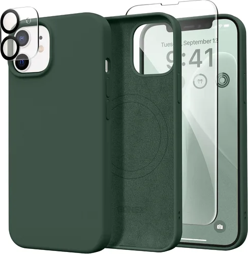 Vista 79 de GONEZ Funda magnética para iPhone 14, compatible con Magsafe, con protector de pantalla + protector de cámara, forro de microfibra antiarañazos