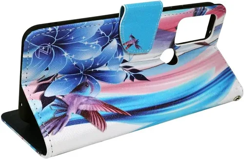 Vista 5 de Zase Funda tipo cartera para Motorola Moto G Play (2023)/Moto G Pure/Moto G Power (2022) Funda de piel sintética con función atril, ranura