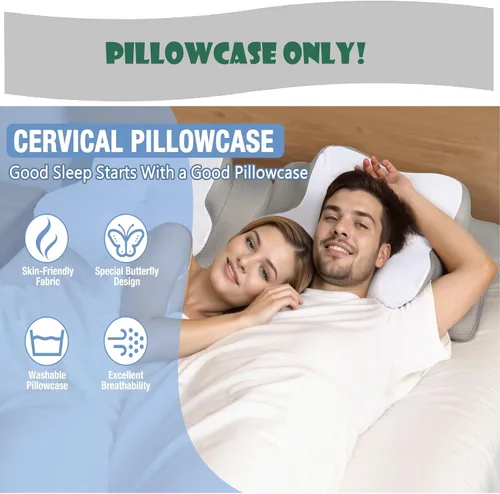 Vista 5 de TOPPURE Funda de almohada suave y fría solo para almohada cervical, funda de almohada para almohada cervical de espuma viscoelástica