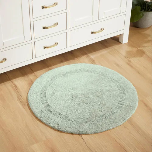 Vista 185 de Better Trends - Juego de 2 alfombras de baño 100% algodón, extra suaves, con borlas, de 17" x 24", alfombra de baño superabsorbente y reversible