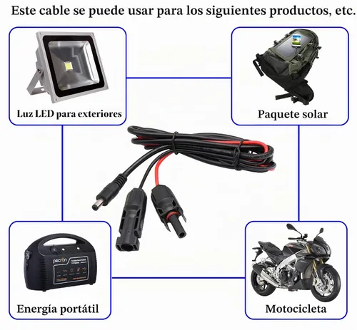 Vista 7 de Adaptador solar macho y hembra a DC 0.217 in x 0.083 in Cable de extensión de energía solar macho para panel solar y conector de generador portátil