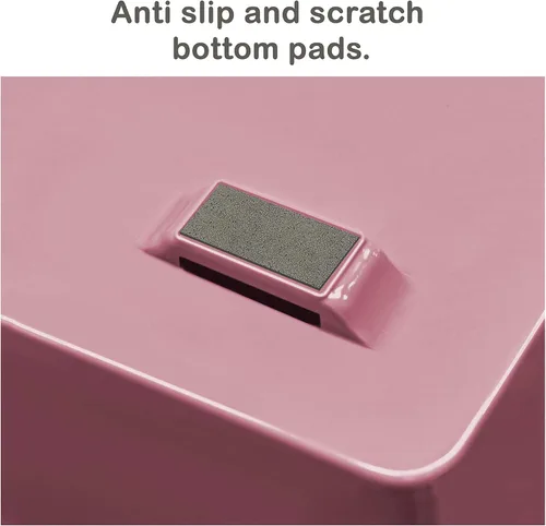 Vista 5 de Acrimet Facility - Organizador de archivos de plástico de 3 niveles con carga frontal (color rosa sólido)