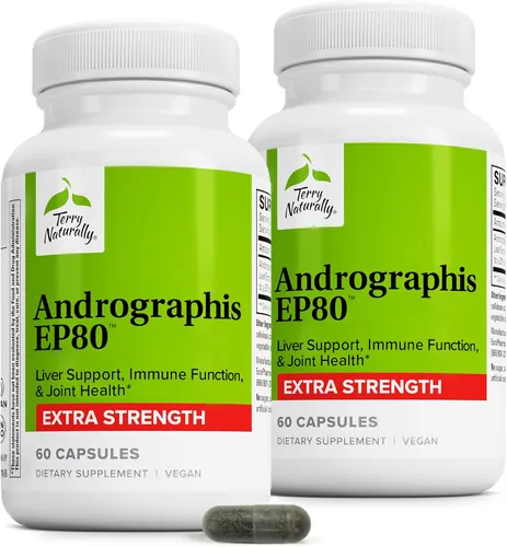 Vista 8 de Terry Naturally Andrographis EP80 Extra Strength - Salud cerebral - 60 60 unidades.