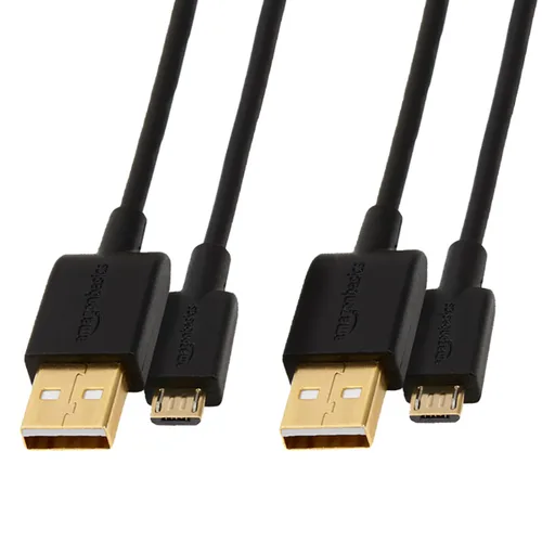 Vista 8 de Amazon Basics, Cable de carga USB-A a micro USB, velocidad de transferencia de 480 Mbps con conectores chapados en oro, USB 2.0, 3 pies, color negro