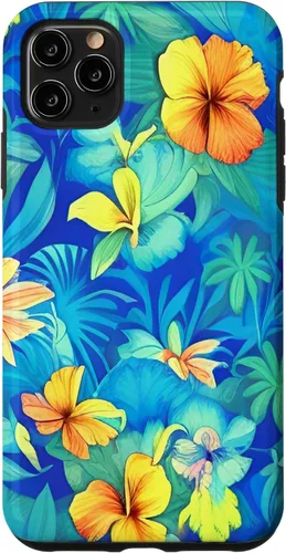 Vista 11 de Funda estética para iPhone 15 con flores de hibisco floral hawaiano tropicales