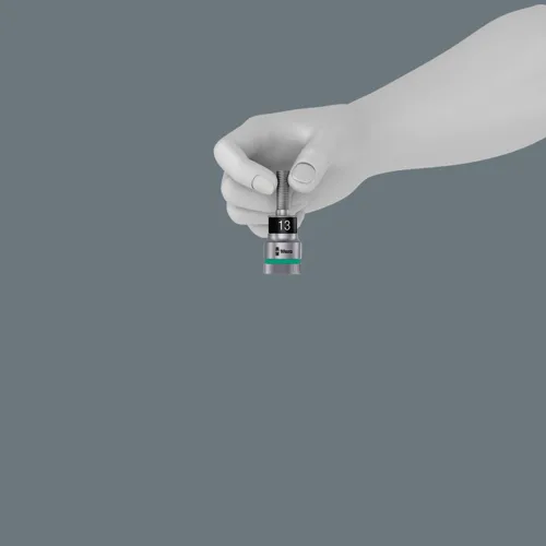 Vista 17 de Wera 05003756001 8100 SA 12 HF Zyklop Juego de trinquete metálico con palanca de interruptor, 1/4" accionamiento, métrico, 13 piezas