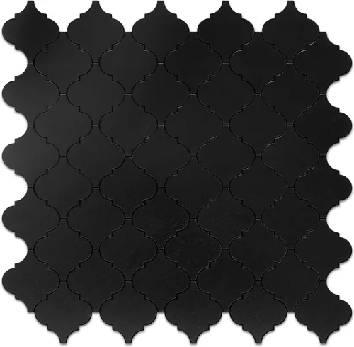 Vista 10 de STICKGOO Azulejo árabesco para salpicaduras de pelar y pegar, para salpicaduras de cocina y baño, grano de madera dorada con aspecto de mármol, PVC