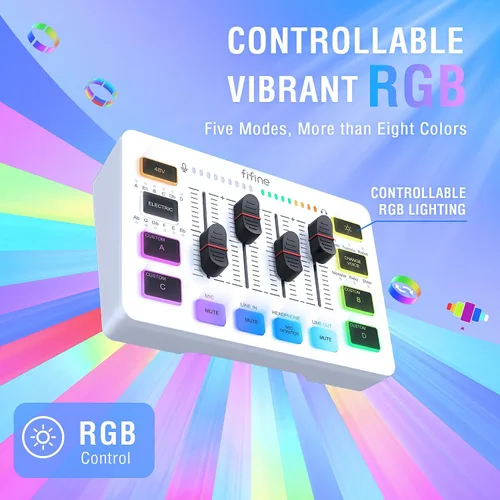 Vista 9 de FIFINE Kit de micrófono XLR/USB y mezclador de audio, juego de micrófono dinámico de transmisión para PC, con conector para auriculares, perilla