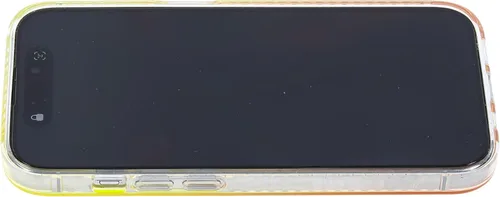 Vista 3 de Funda degradada para iPhone 14 Pro - Diseño multicolor degradado naranja y amarillo, resistente a los impactos y con imanes