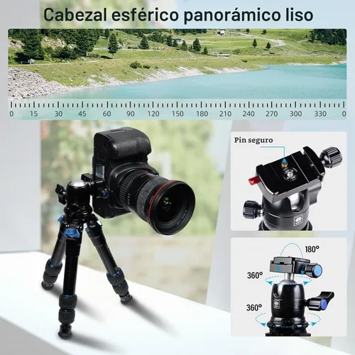 Vista 4 de SIRUI AM-203 Mini trípode de viaje de aluminio, cabeza de bola B00K