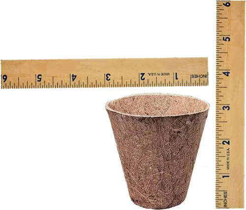 Vista 2 de Deepthi Macetas de vivero de fibra de coco de 3 pulgadas, paquete de 6 tazas de inicio de semillas biodegradables, macetas de turba de coco orgánico