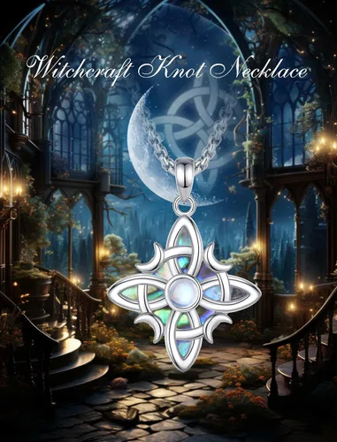 Vista 9 de INFUSEU Joyería irlandesa de plata esterlina, collar de nudo de bruja celta Claddagh para mujeres, adolescentes y niñas