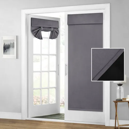 Vista 31 de HOMEIDEAS Cortinas 100% Opacas para Luces Laterales de Puerta Principal, Cubierta de Ventana de Puerta de Aula, Persianas de Privacidad